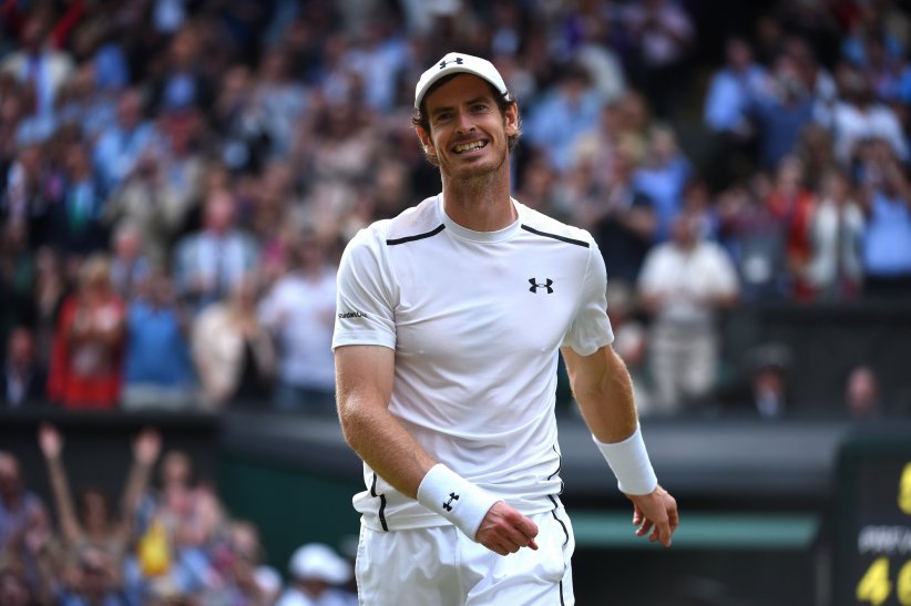 Andy Murray après avoir remporté la finale de Wimbledon à Londres, le 10 juillet 2016.