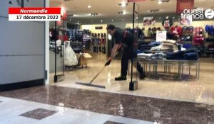 VIDÉO. Le centre commercial Mondeville 2, près de Caen, inondé 