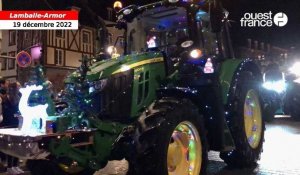 Les tracteurs illuminés ont paradé dans le centre-ville de Lamballe 