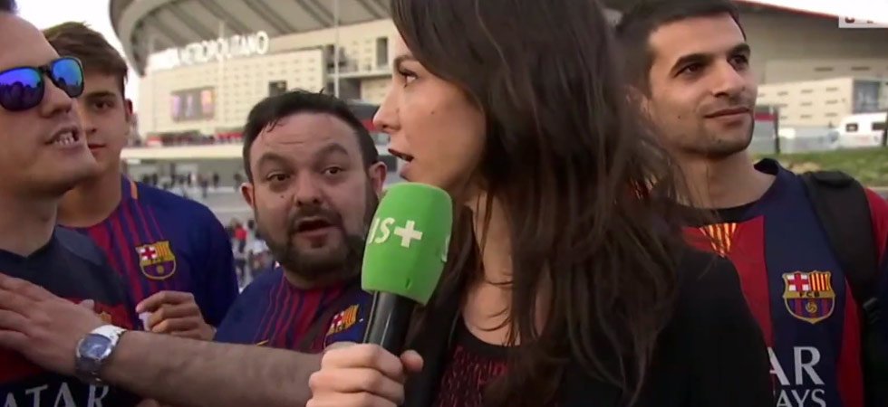 Une journaliste de CANAL+ calme les ardeurs de supporters espagnols