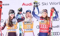 Ski alpin - Descente de Cortina d'Ampezzo (F) : Mowinckel remporte une course perturbée par le vent, Gauché au pied du podium 