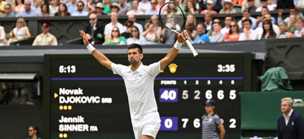 Wimbledon (H) : Djokovic s'est fait peur mais renverse Sinner
