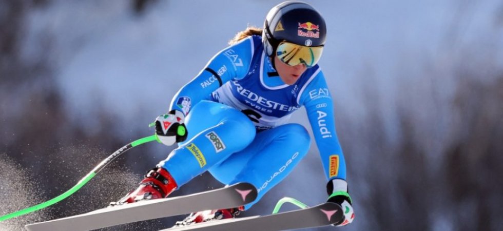 Ski alpin - Descente de Crans Montana (F) : Goggia triomphe, Gauché sur le podium