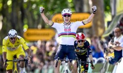 Tour de France (E4) : Pogacar s'impose à Rouen pour sa 100eme victoire, van der Poel reste en jaune 