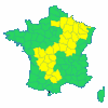 Map des vigilances en France