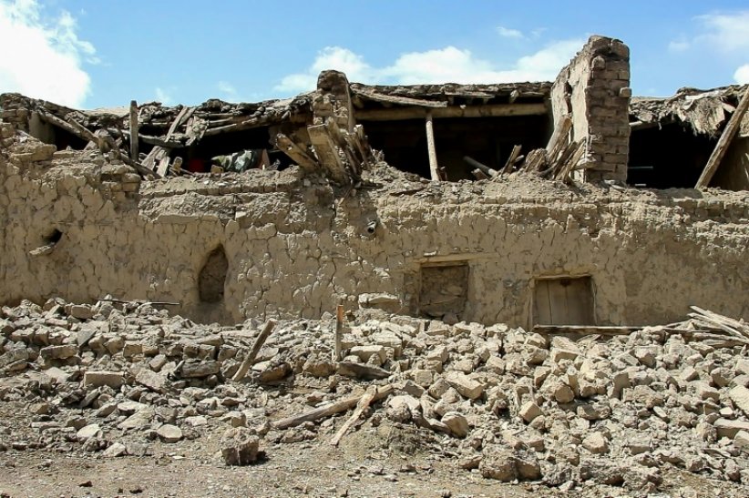 Des maisons détruites par le tremblement de terre dans la province de Paktika (sud-est de l'Afghanistan), le 22 juin 2022